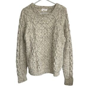 Handmade Fisherman Crewneck Sweater XS Chunky Knit Grandpa Ski Winter Old Money